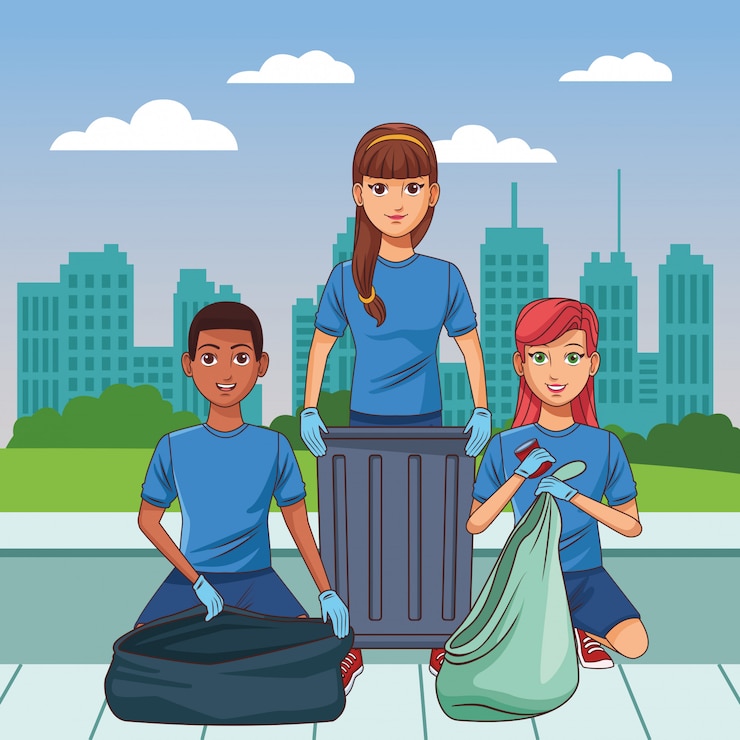 Free Vector cleaning service person avatar cartoon character