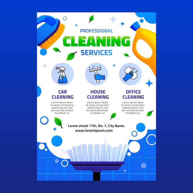 Free Vector cleaning service poster template design