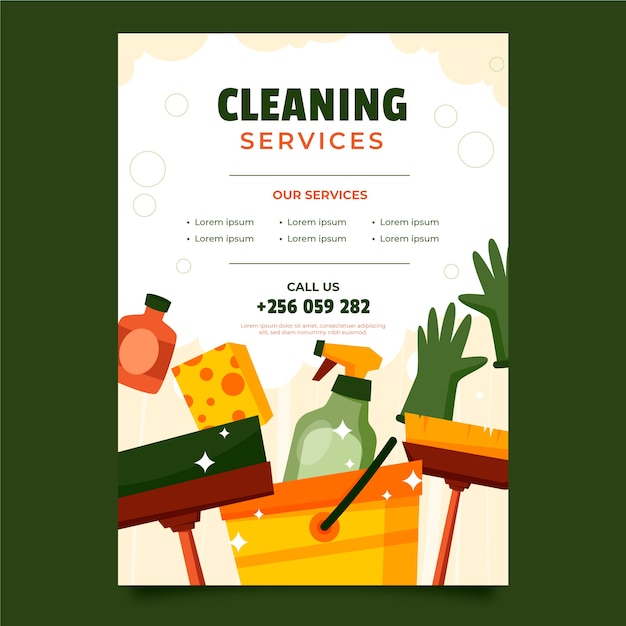 Free vector cleaning service print template