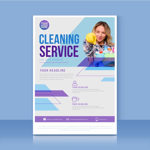 Free vector cleaning service print template