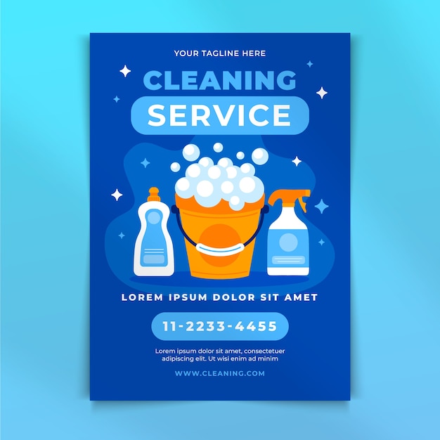 Free vector cleaning service print template