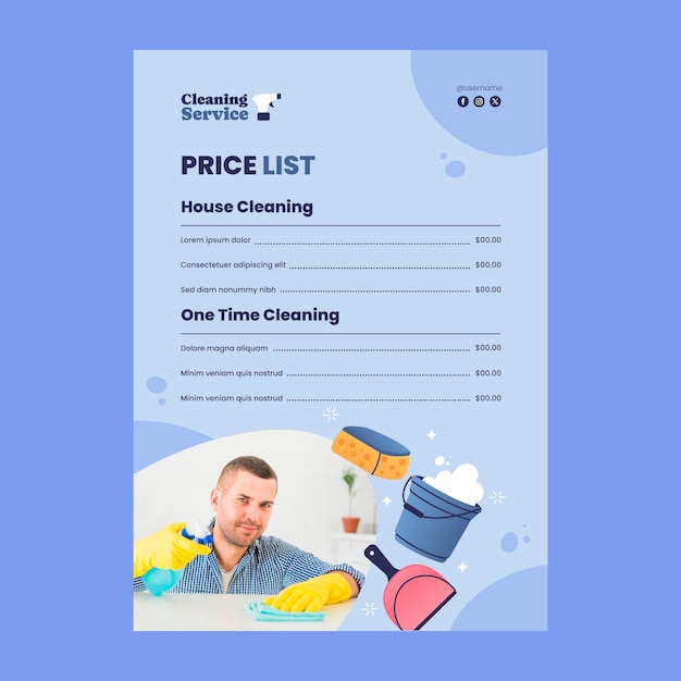 Free vector cleaning service template design