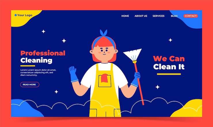 무료 Vector 청소 서비스 템플릿 디자인