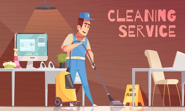 Free vector cleaning service vector illustration