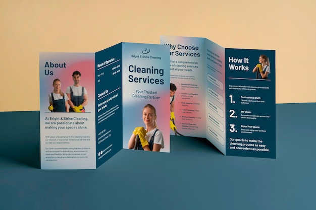 Cleaning services brochure template design