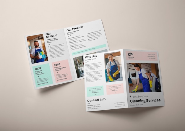 Cleaning services brochure template design