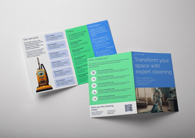 Cleaning services brochure template design