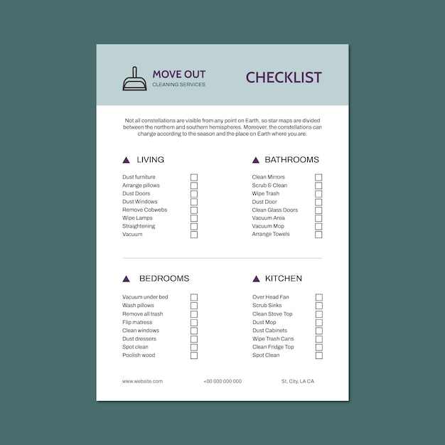 Free vector cleaning services checklist template