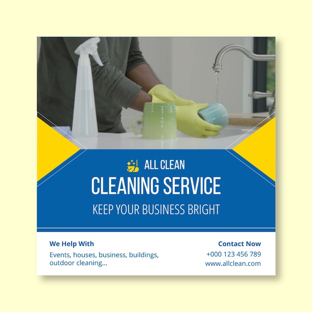 Free vector cleaning services instagram post
