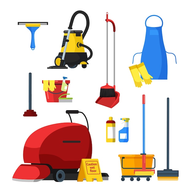 cleaning supplies tools equipment accessories set buckets tools brush vacuum cleaner mop plunger scrubber broom shovel gloves to cleaning up debris and dust