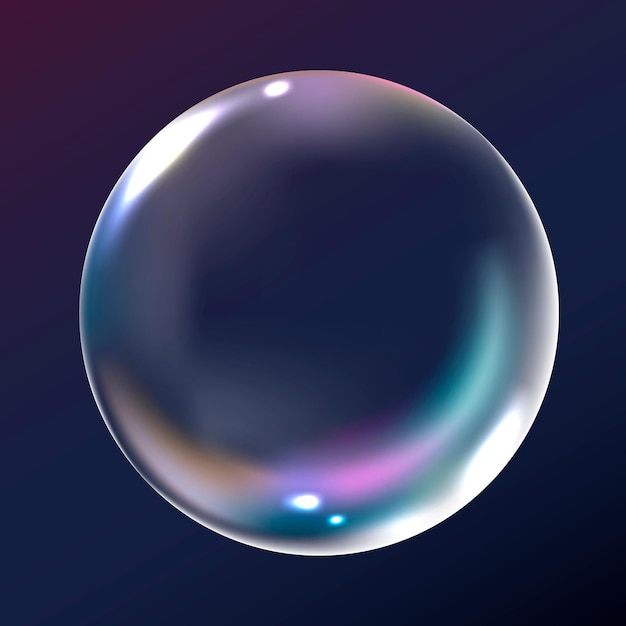 Free vector clear bubble element vector in navy background