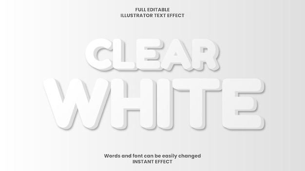 Free vector clear white text effect