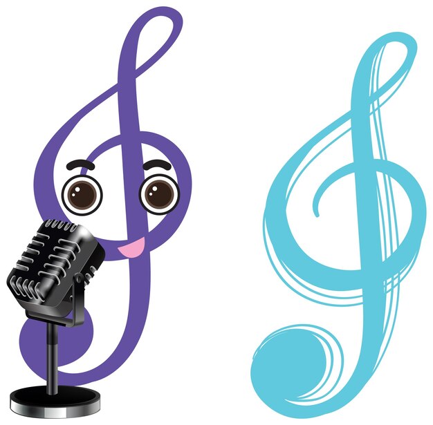 Clef musical symbol isolated