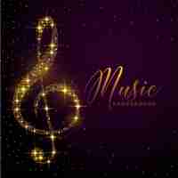 Free vector clef note made with golden sparkle background