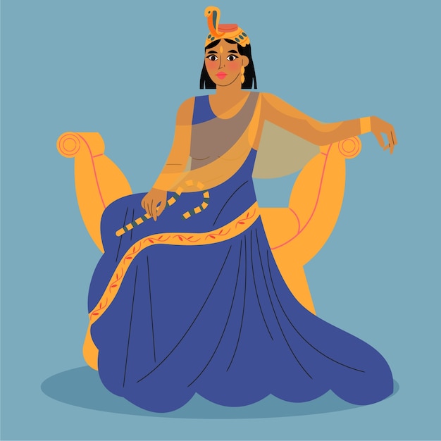 Бесплатное векторное изображение Иллюстрация дизайна персонажей клеопатры