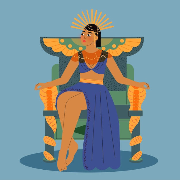 Vettore gratuito illustrazione del disegno del personaggio di cleopatra