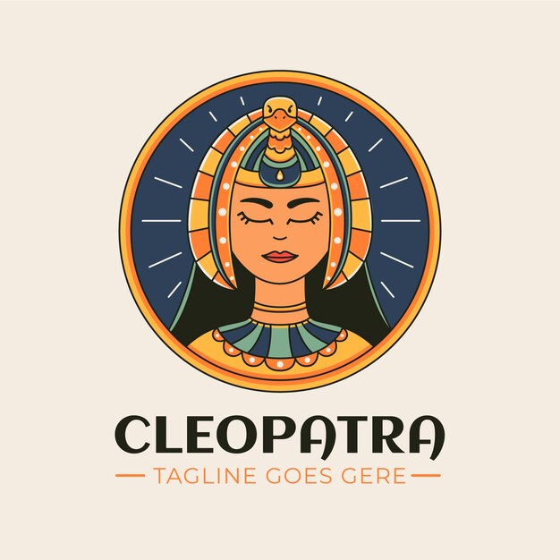 Modello di progettazione del logo cleopatra