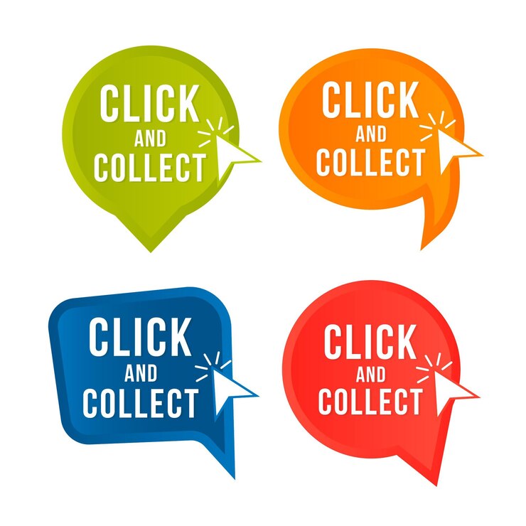 Free Vector click and collect buttons collection