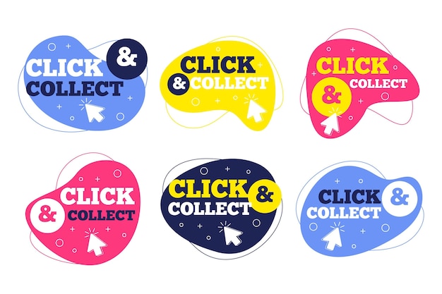 Click and collect buttons set