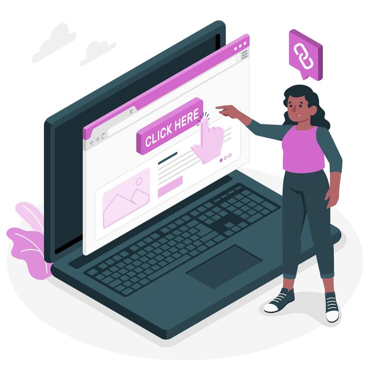 Free Vector click here concept illustration