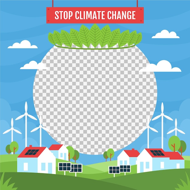 Free vector climate change facebook frame