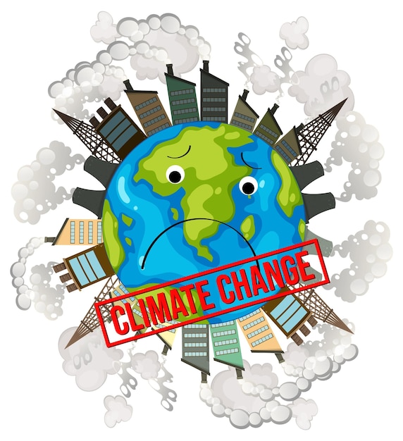 Vettore gratuito cambiamento climatico: una storia di due mondi