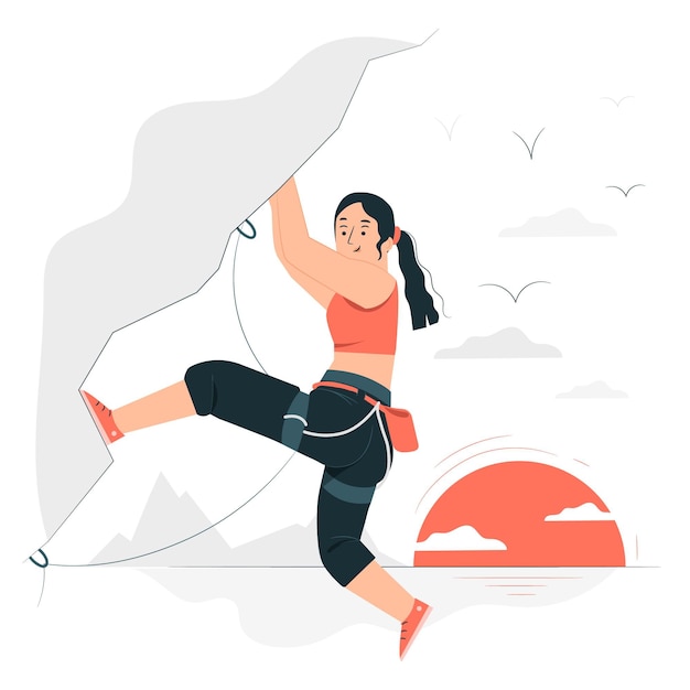 Free vector climbing concept illustration