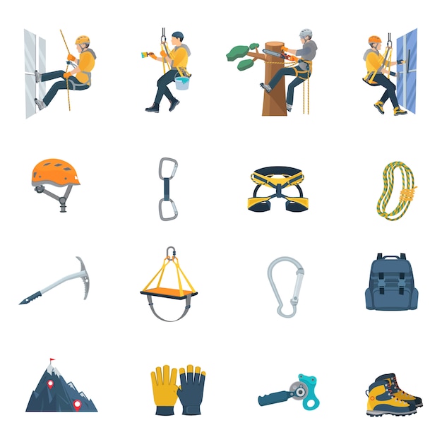 Free vector climbing equipment set