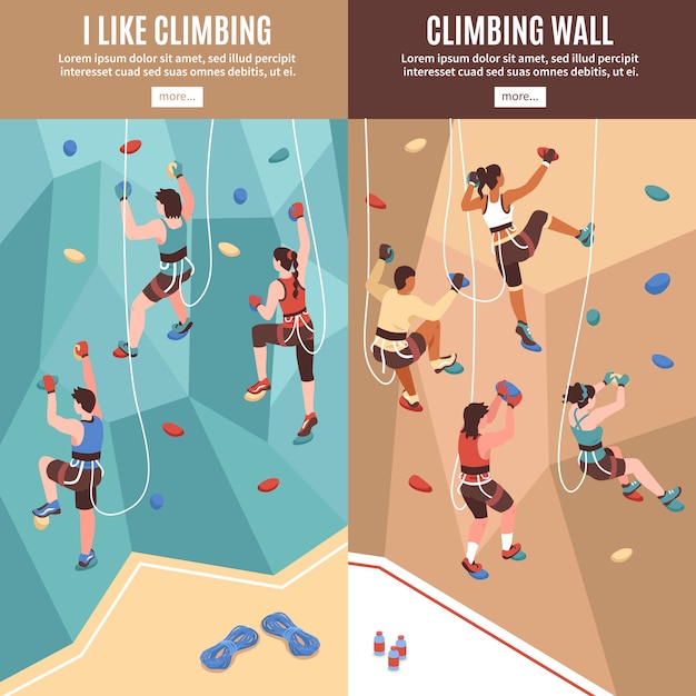 Climbing vertical banners set