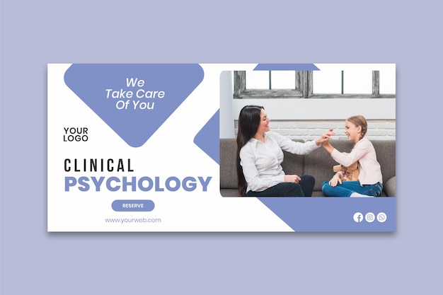 Free vector clinical psychology banner template