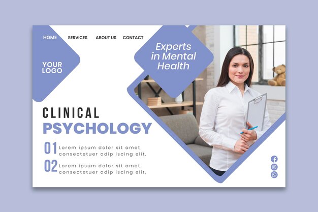 Шаблон целевой страницы клинической психологии