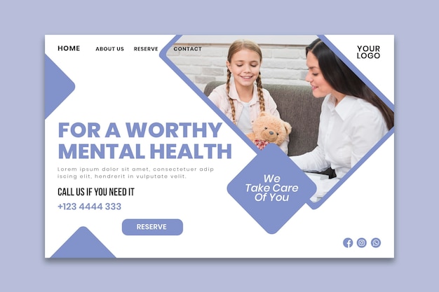 Free vector clinical psychology landing page template