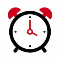 Free vector clock black and red