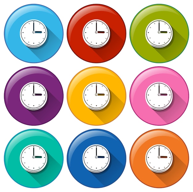 Free vector clock buttons