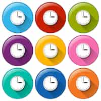 Free vector clock buttons