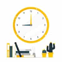 Free vector clock concept illustration