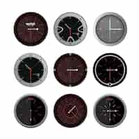 Free vector clock designs collection