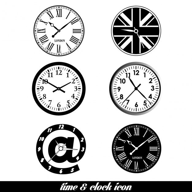 Clock icons set design