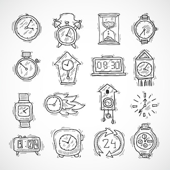 clock outline worksheet Free vector clock icons set
