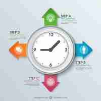 Free vector clock infography