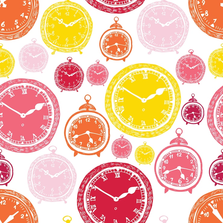Free Vector clock pattern