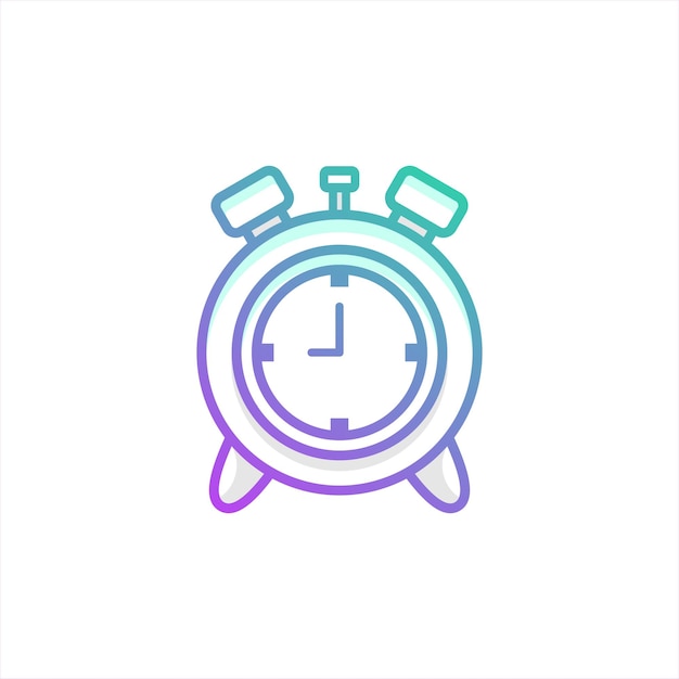 Free vector clock time outline lineart modern colorful design