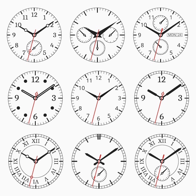 Clock face Vectors & Illustrations for Free Download