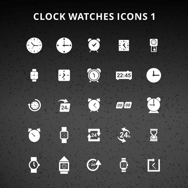 Clock and watches icons