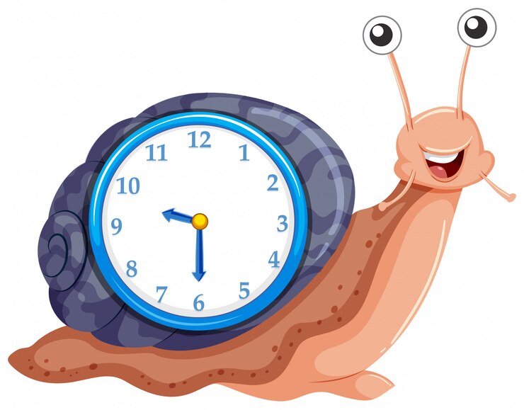 Free Vector clock with snail template