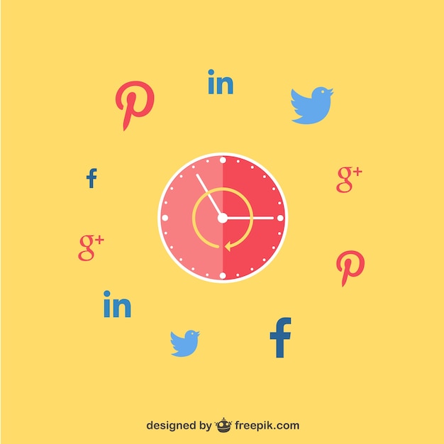 Часы с социальными сетями иконок