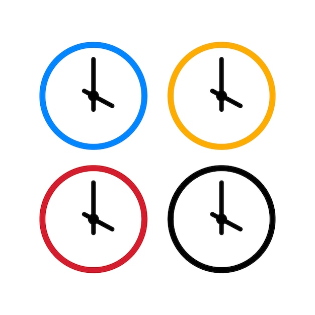 Free vector clocks basic style multiple colours