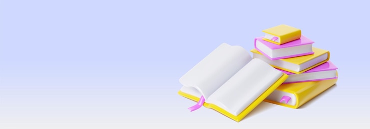 무료 Vector 닫은 책 스택과 열린 책 스택 3d