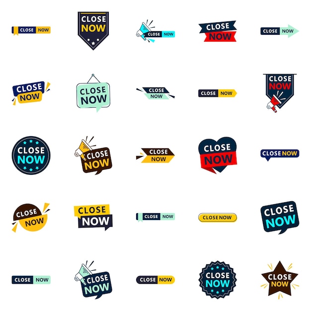 Free vector close the sale text banners pack of 25