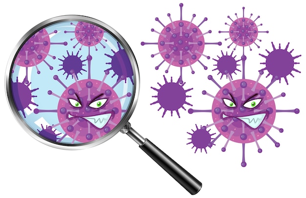 Free vector close up germ using magnifying glass